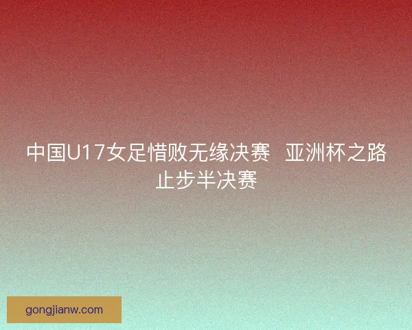 中国U17女足惜败无缘决赛  亚洲杯之路止步半决赛